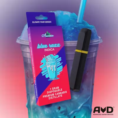 Amnesia | Blue Razz | 1G Disposable Cart |-MJ