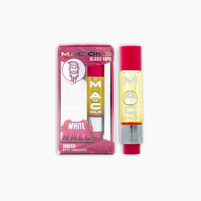 MacPharms I Mac Oils I White Razz I Indica I 1g 510 Cartridge|MJ