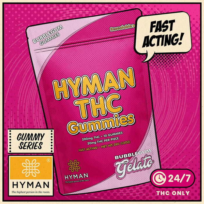 Hyman | BubbleGum Gelato P.M | 200mg Gummies|MJ