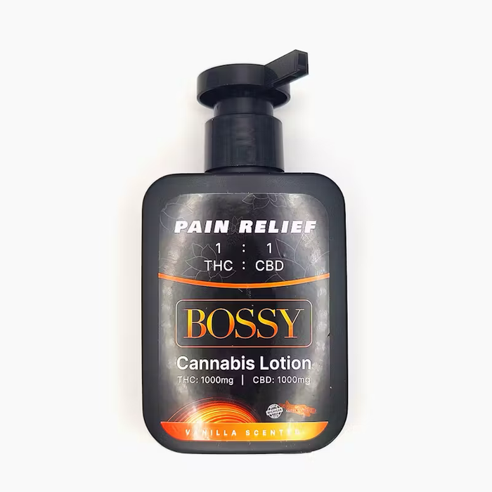 BOSSY | 1:1 Vanilla Scented Cannabis Lotion | 1000mg THC 1000mg CBD|MJ