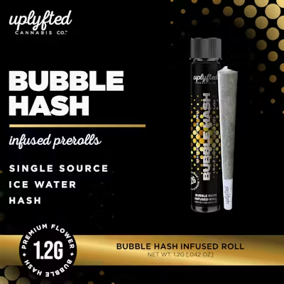 Uplifted | 1.2g | Bubble Hash Infused Pre-Roll | Grape Gas x Spritzer Hash |-MJ